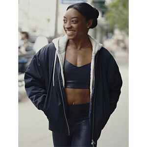 Athleta Sateen Bomber Jacket Size XS